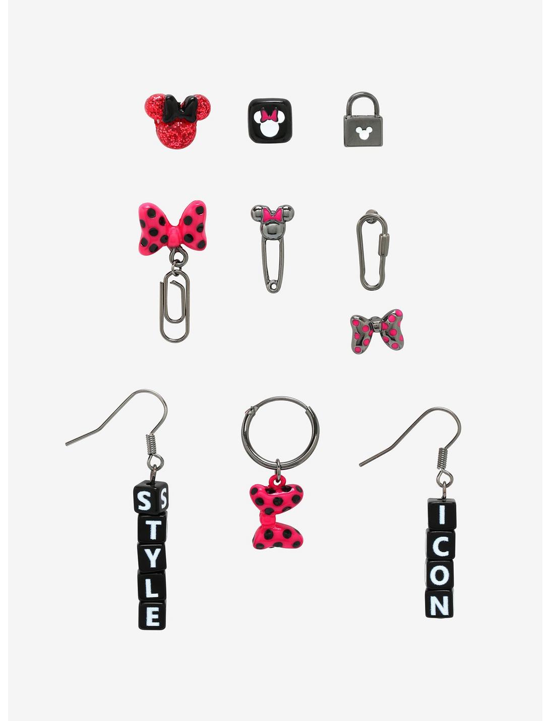 Disney Minnie Mouse Pink Mismatch Earring Set, , hi-res
