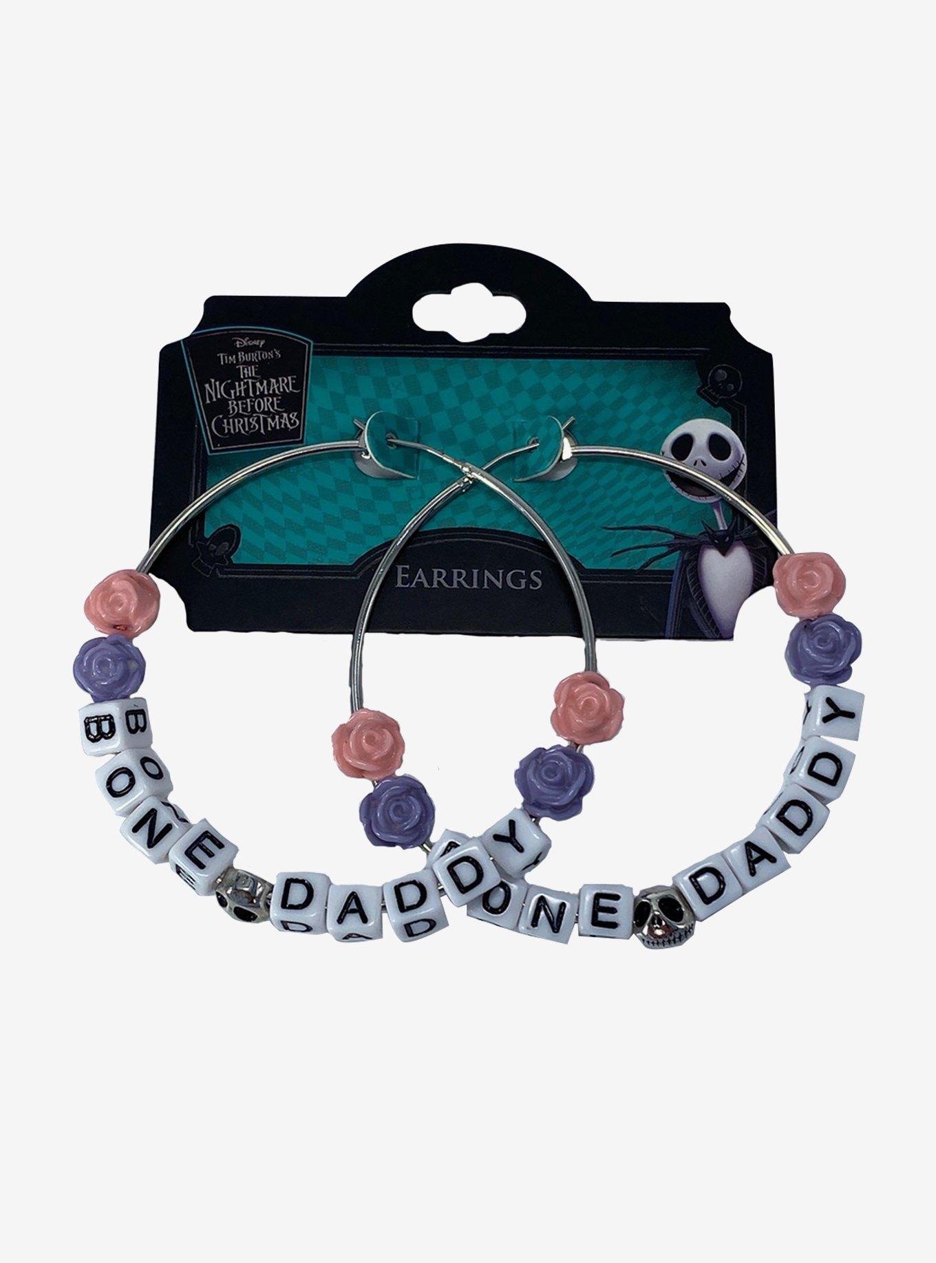The Nightmare Before Christmas Bone Daddy Hoop Earrings, , hi-res