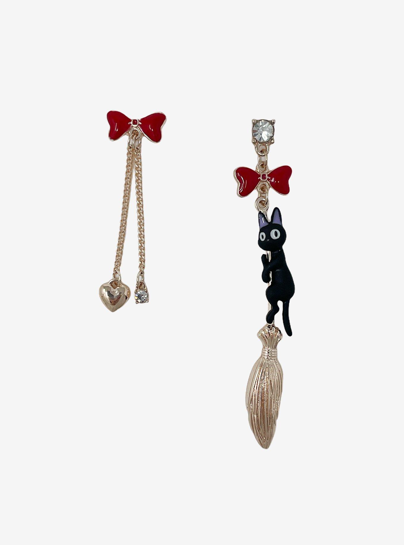 Studio Ghibli Kiki's Delivery Service Jiji & Broom Mismatch Earring Set, , hi-res