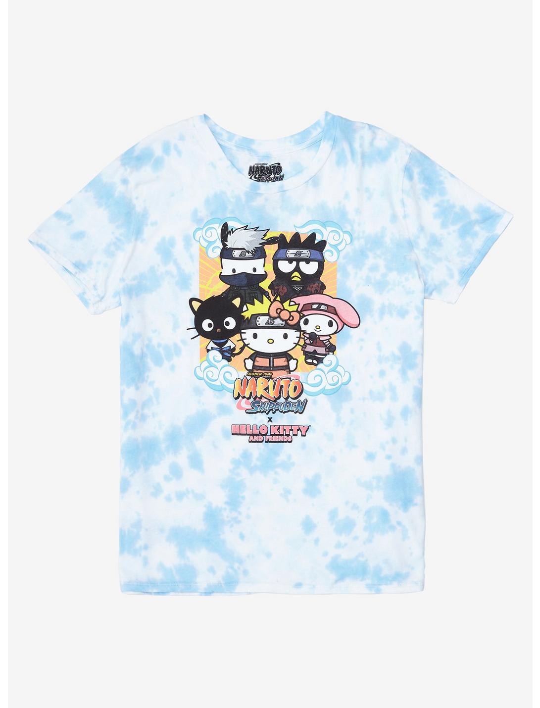 Naruto Shippuden X Hello Kitty And Friends Group Tie-Dye Girls T-Shirt, MULTI, hi-res