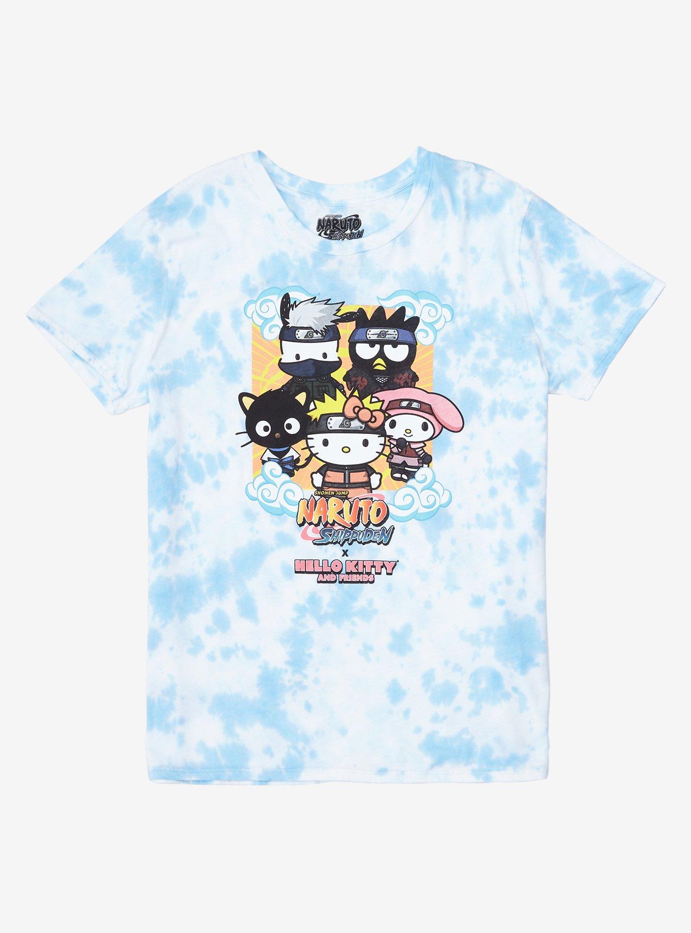 Naruto Shippuden X Hello Kitty And Friends Group Tie-Dye Girls T-Shirt, MULTI, hi-res