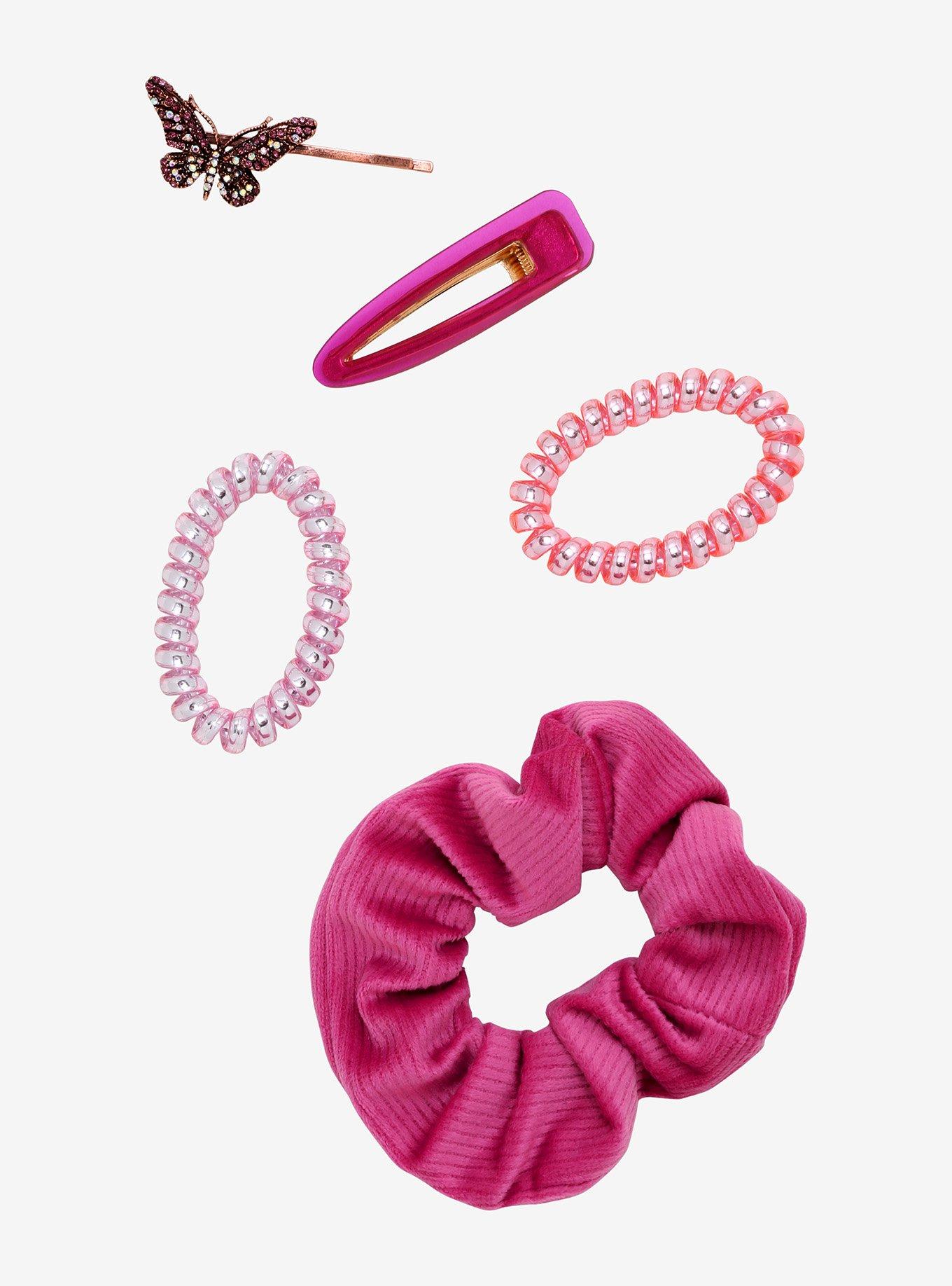 Pink Butterfly Hair Accessory Set, , hi-res