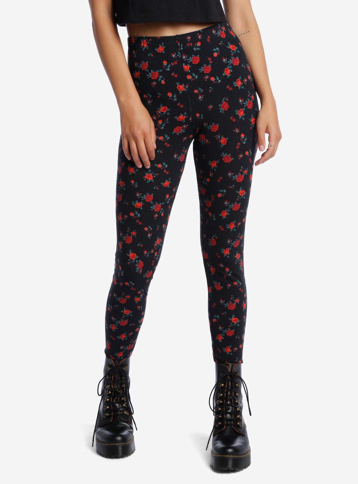 Rose hot sale print leggings