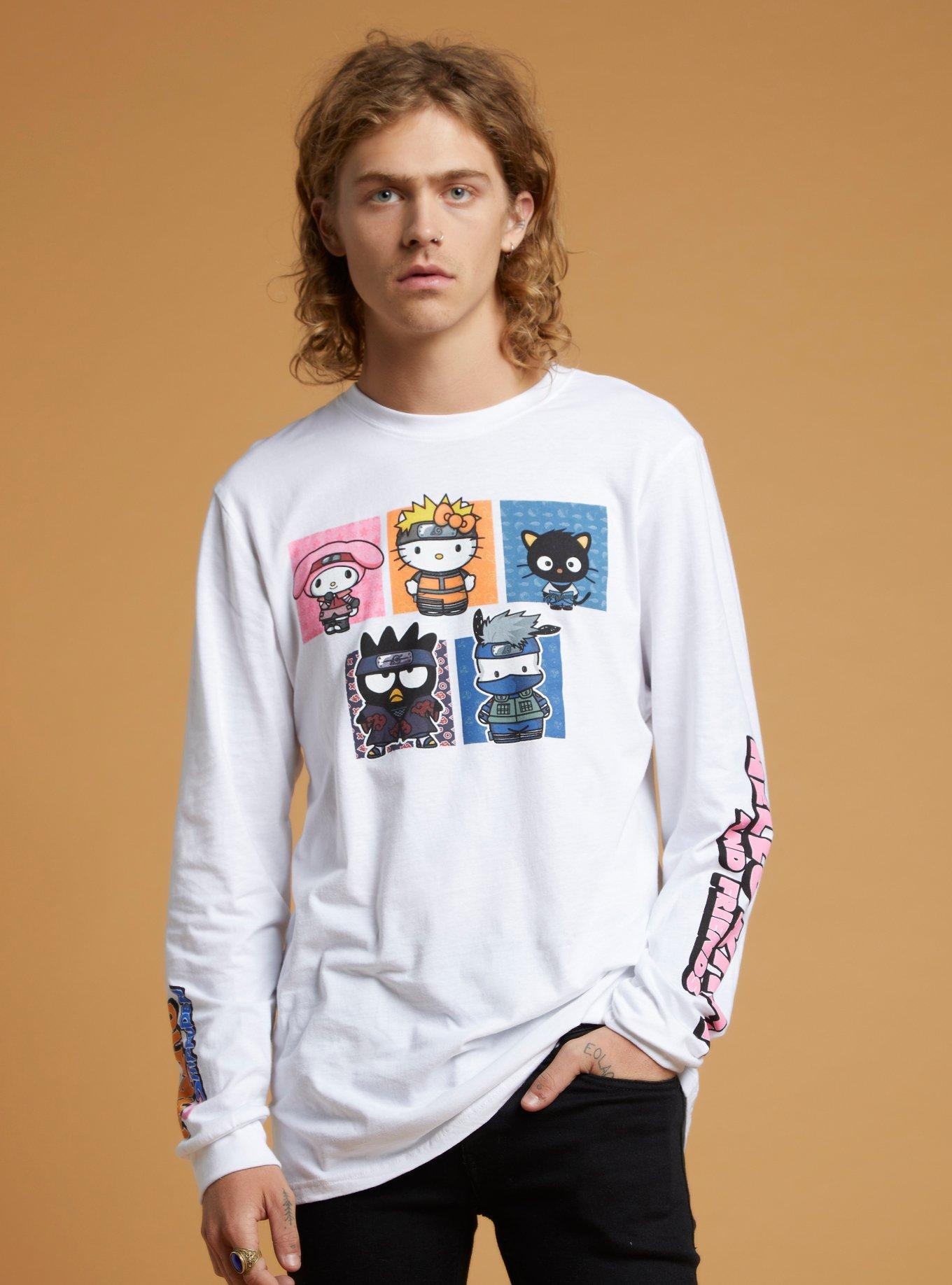 Naruto Shippuden X Hello Kitty And Friends Character Boxes Long-Sleeve T-Shirt, MULTI, hi-res