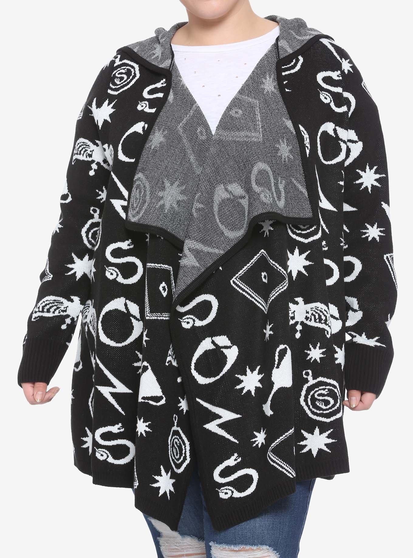 Harry Potter Horcrux Hooded Flyaway Cardigan Plus Size, MULTI, hi-res