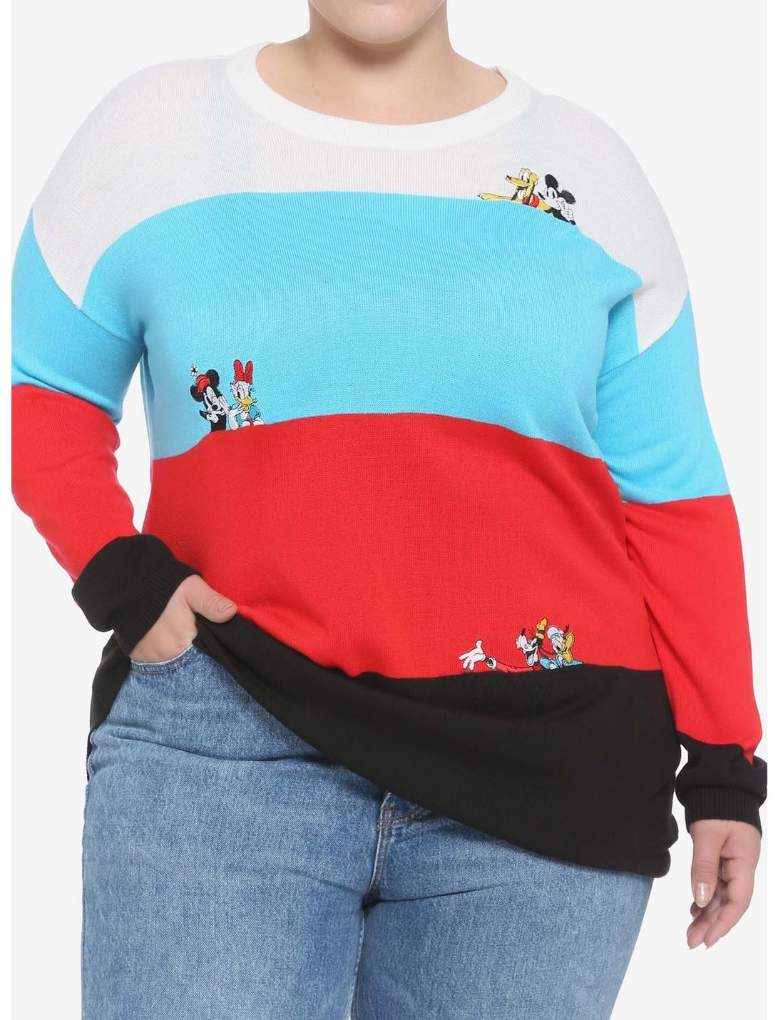 Disney The Sensational Six Embroidered Color-Block Sweater Plus Size, MULTI, hi-res