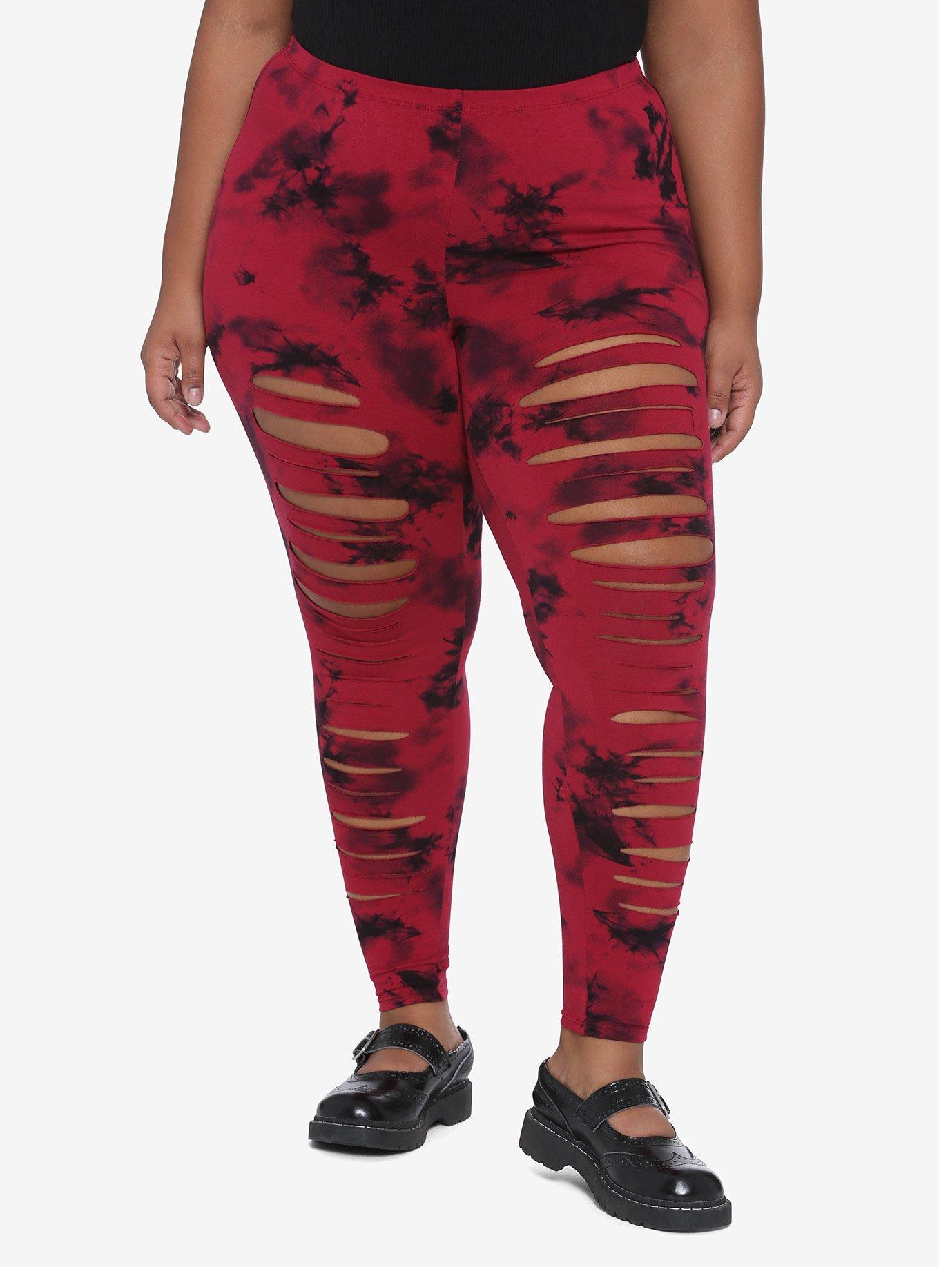 Tie Dye Black Plus Size Leggings