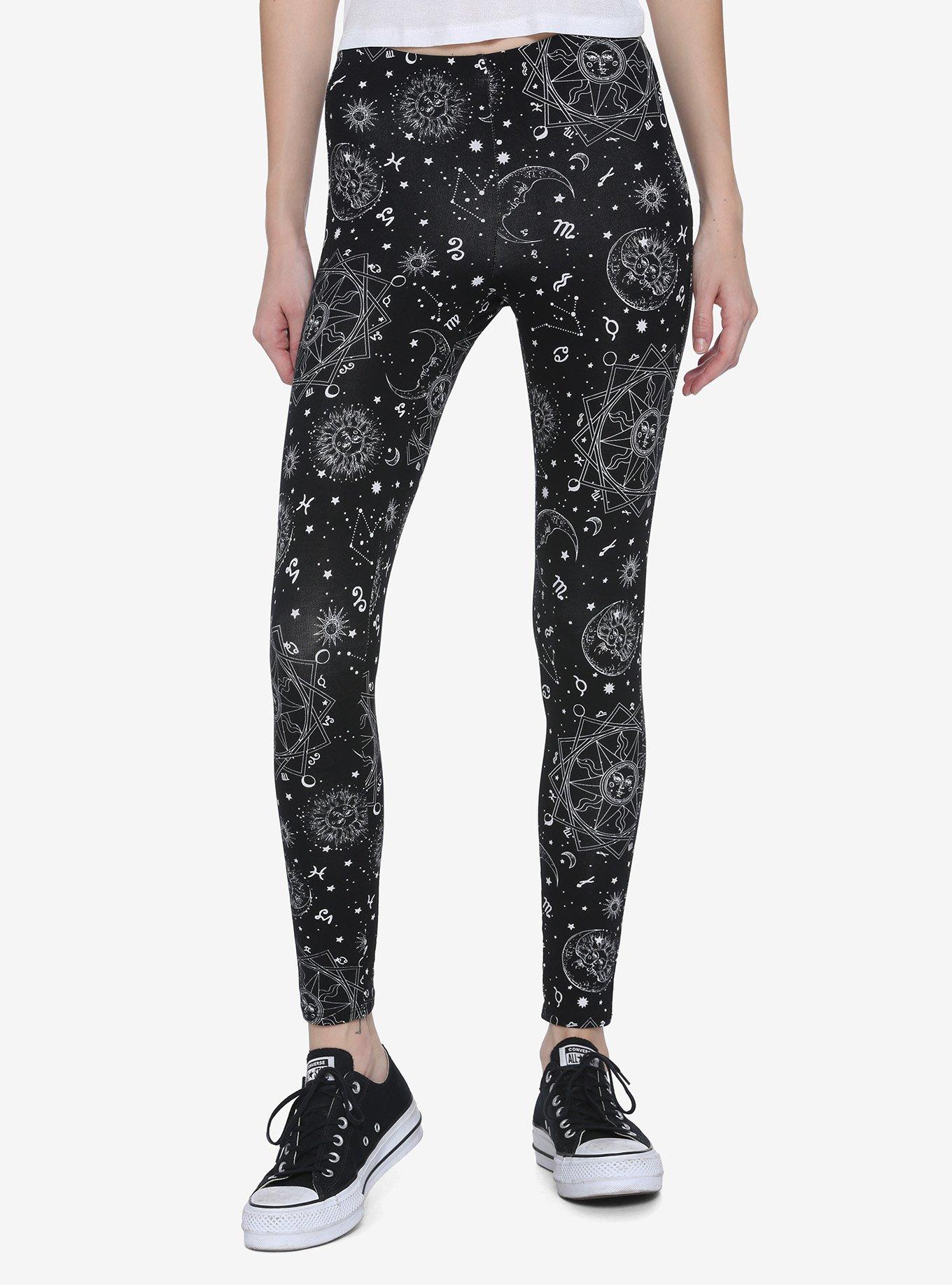 Black & White Celestial Leggings, CELESTIAL, hi-res