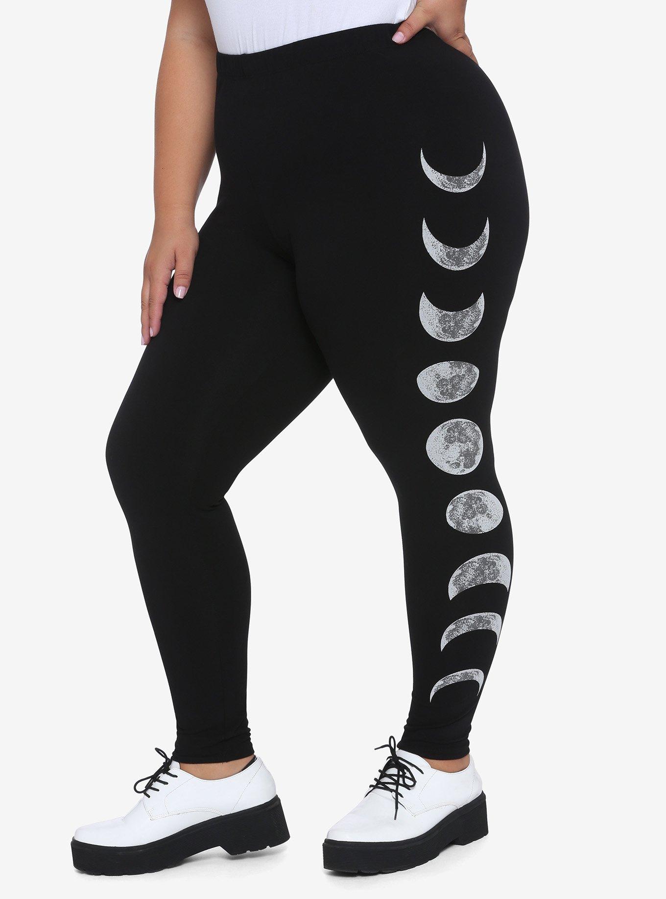 Moon Phase Leggings Plus Size, BLACK, hi-res