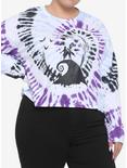 The Nightmare Before Christmas Spiral Hill Tie-Dye Girls Crop Long-Sleeve T-Shirt Plus Size, BLACK, hi-res
