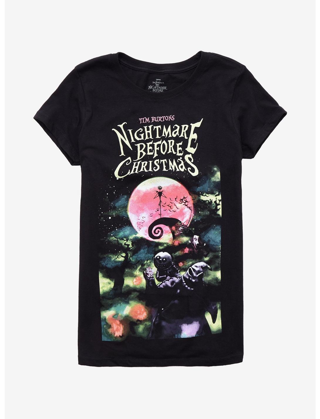 The Nightmare Before Christmas Watercolor Girls T-Shirt, MULTI, hi-res