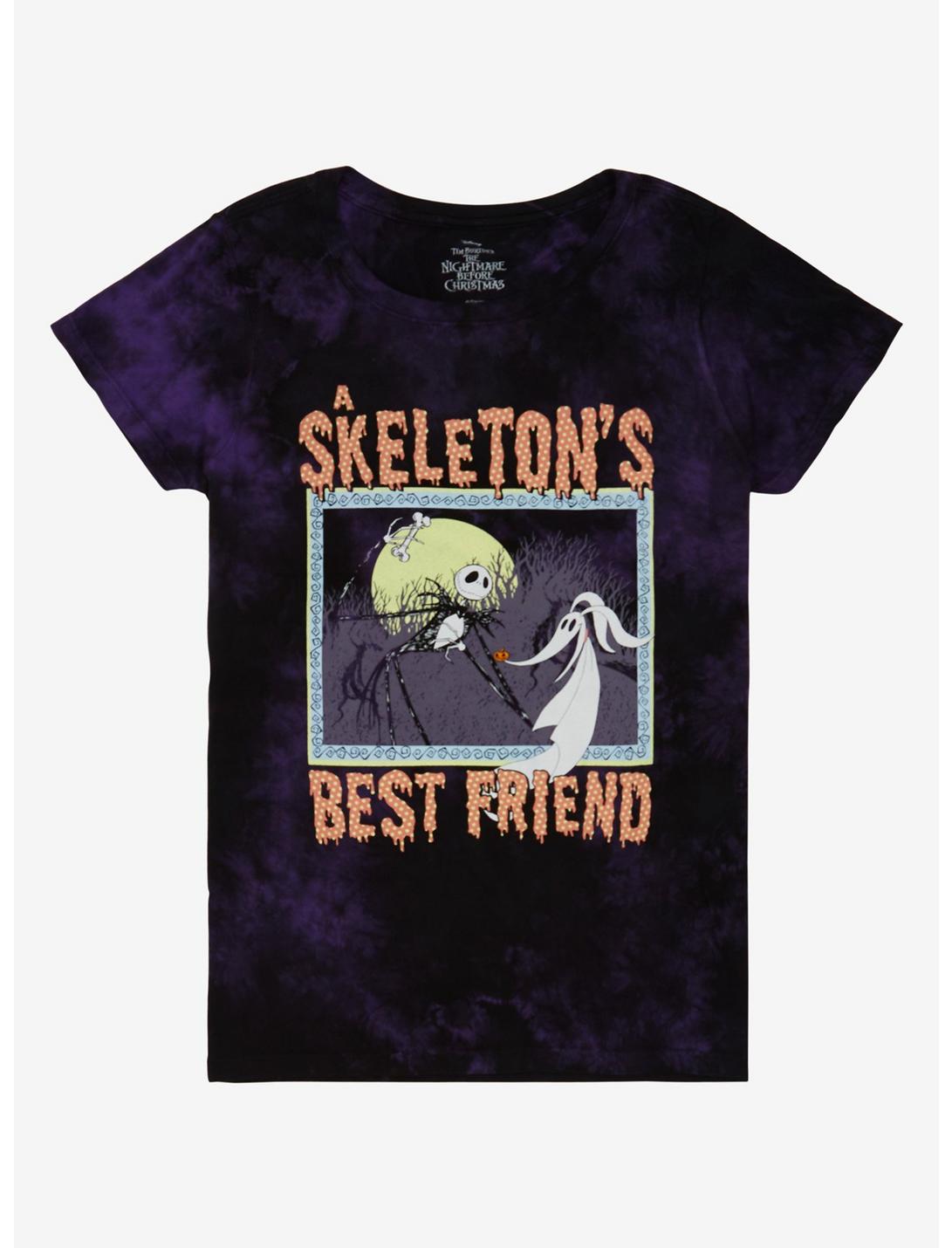 The Nightmare Before Christmas A Skeleton's Best Friend Tie-Dye Girls T-Shirt, MULTI, hi-res