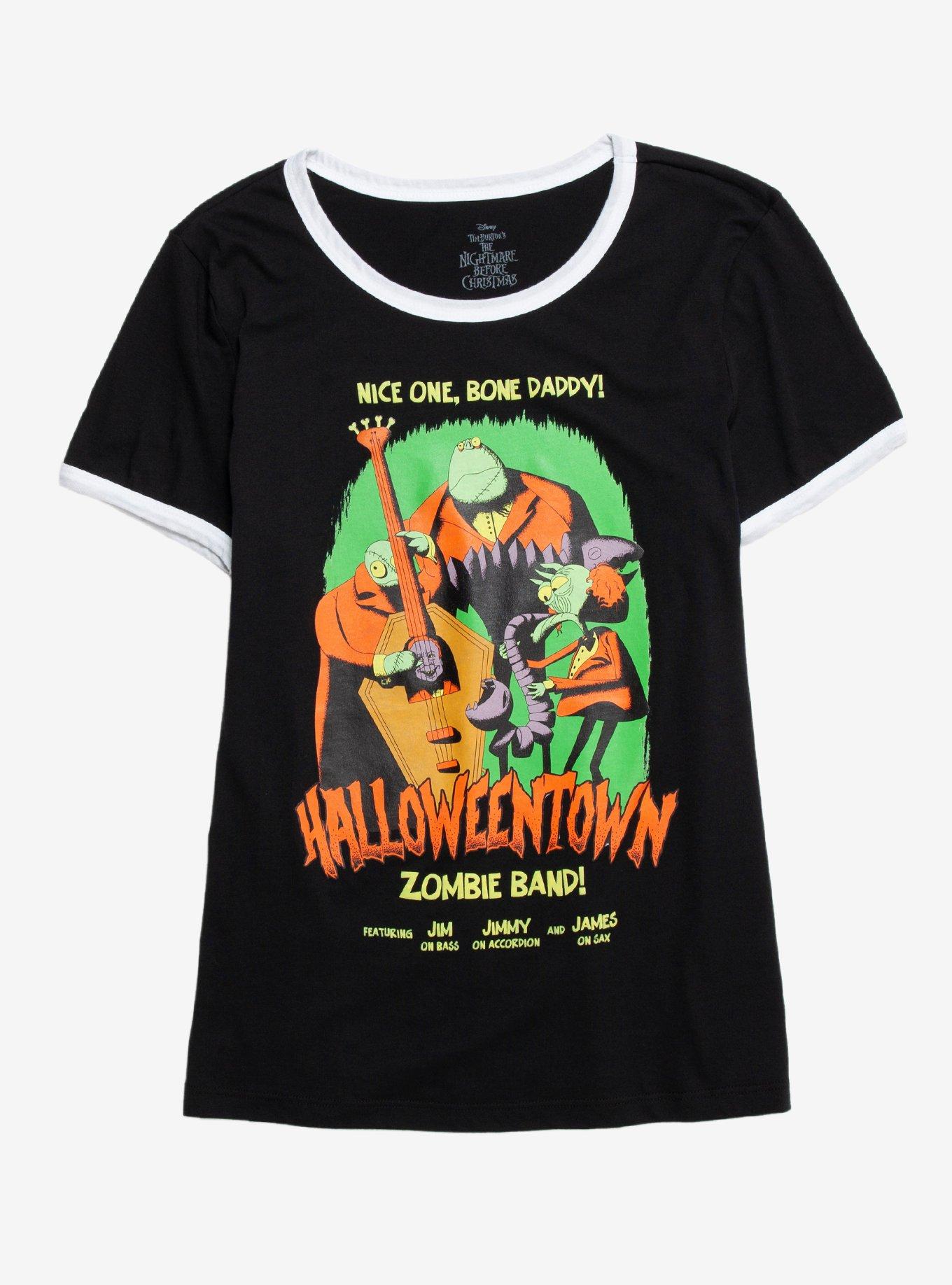 The Nightmare Before Christmas Halloween Town Band Girls Ringer T-Shirt, MULTI, hi-res