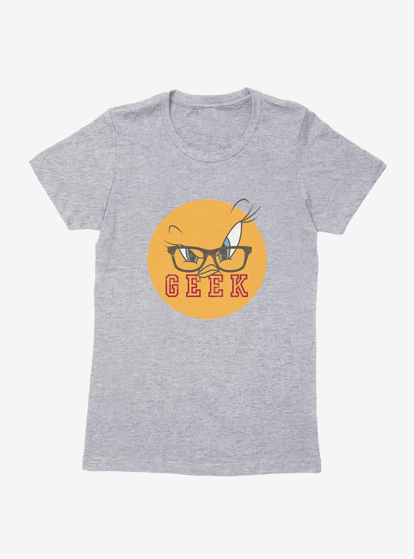 Looney Tunes Tweety Bird Geek Womens T-Shirt, HEATHER, hi-res
