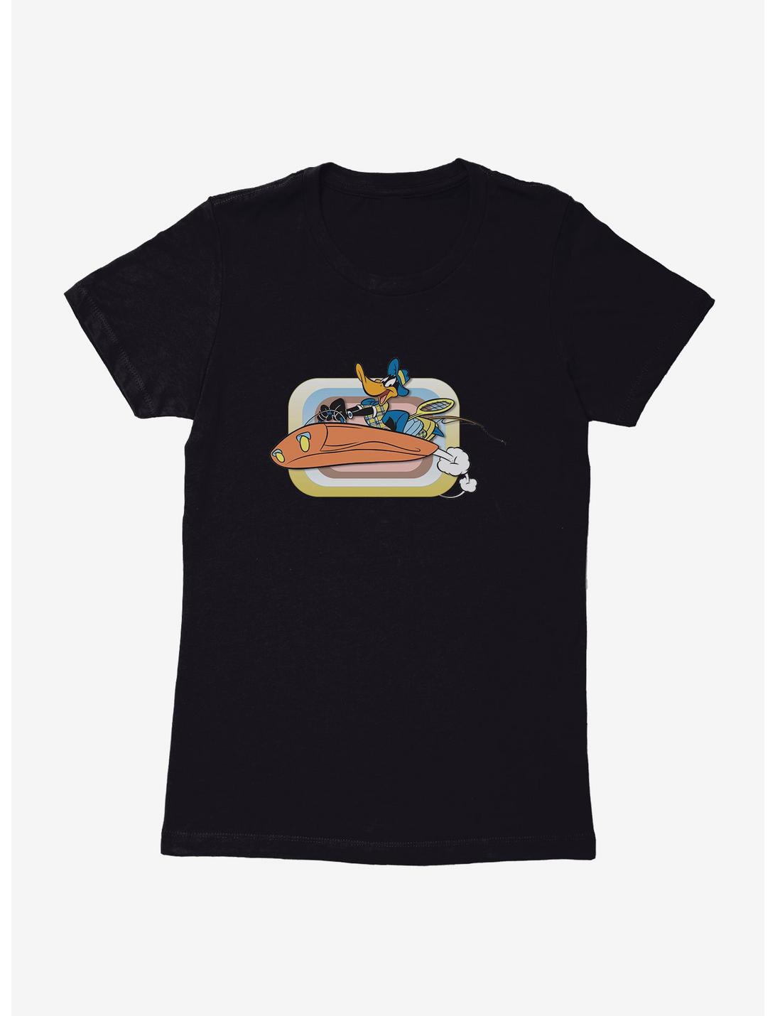 Looney Tunes Daffy Duck Flying High Womens T-Shirt, BLACK, hi-res