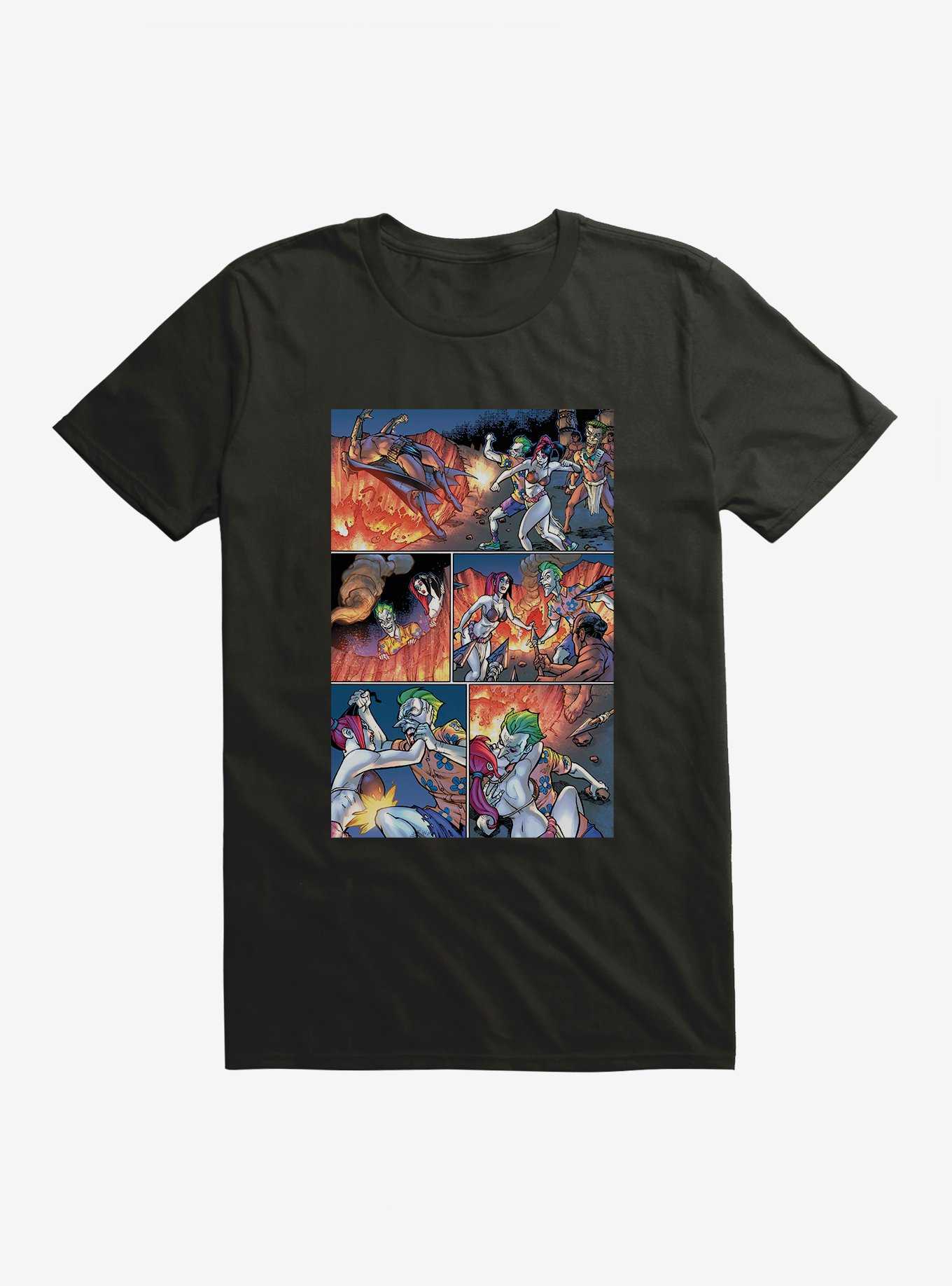 DC Comics Batman The Joker And Harley Fight Comic Strip T-Shirt, , hi-res