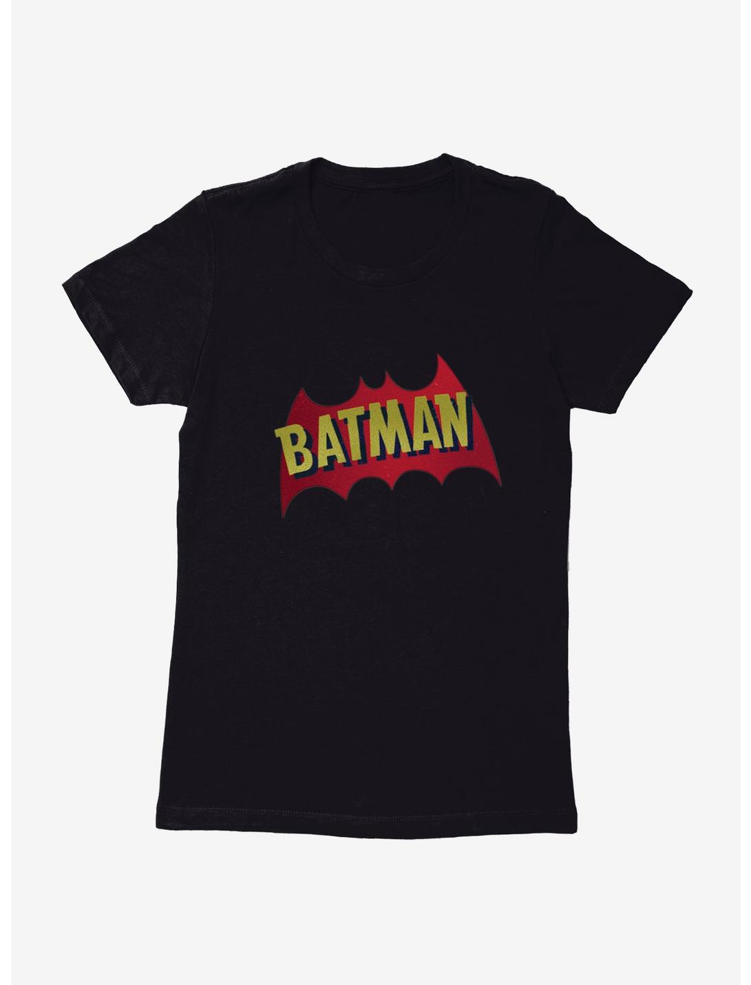 DC Comics Batman Name And Bat Logo Womens T-Shirt, BLACK, hi-res