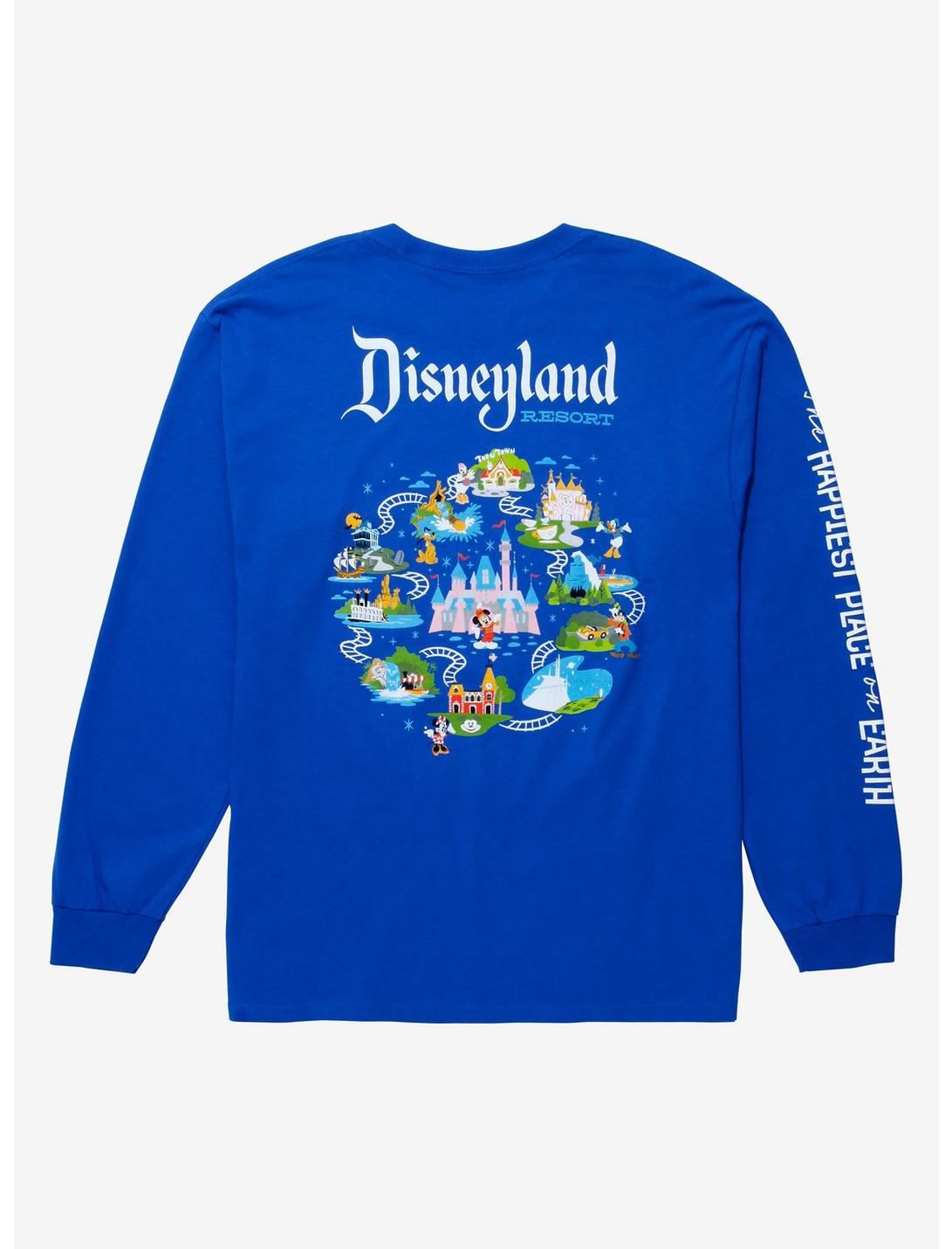 Funko Disneyland 65th Anniversary Map Long Sleeve T-Shirt - BoxLunch Exclusive, ROYAL, hi-res