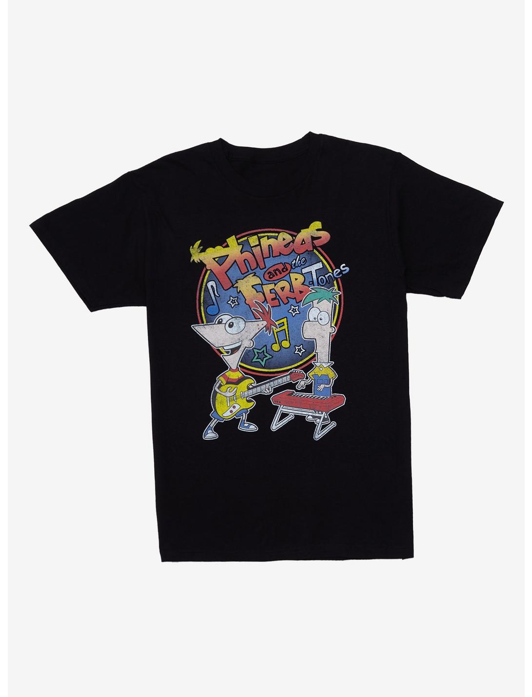 Disney Phineas and Ferb Phineas and the Ferb-Tones T-Shirt - BoxLunch Exclusive, BLACK, hi-res