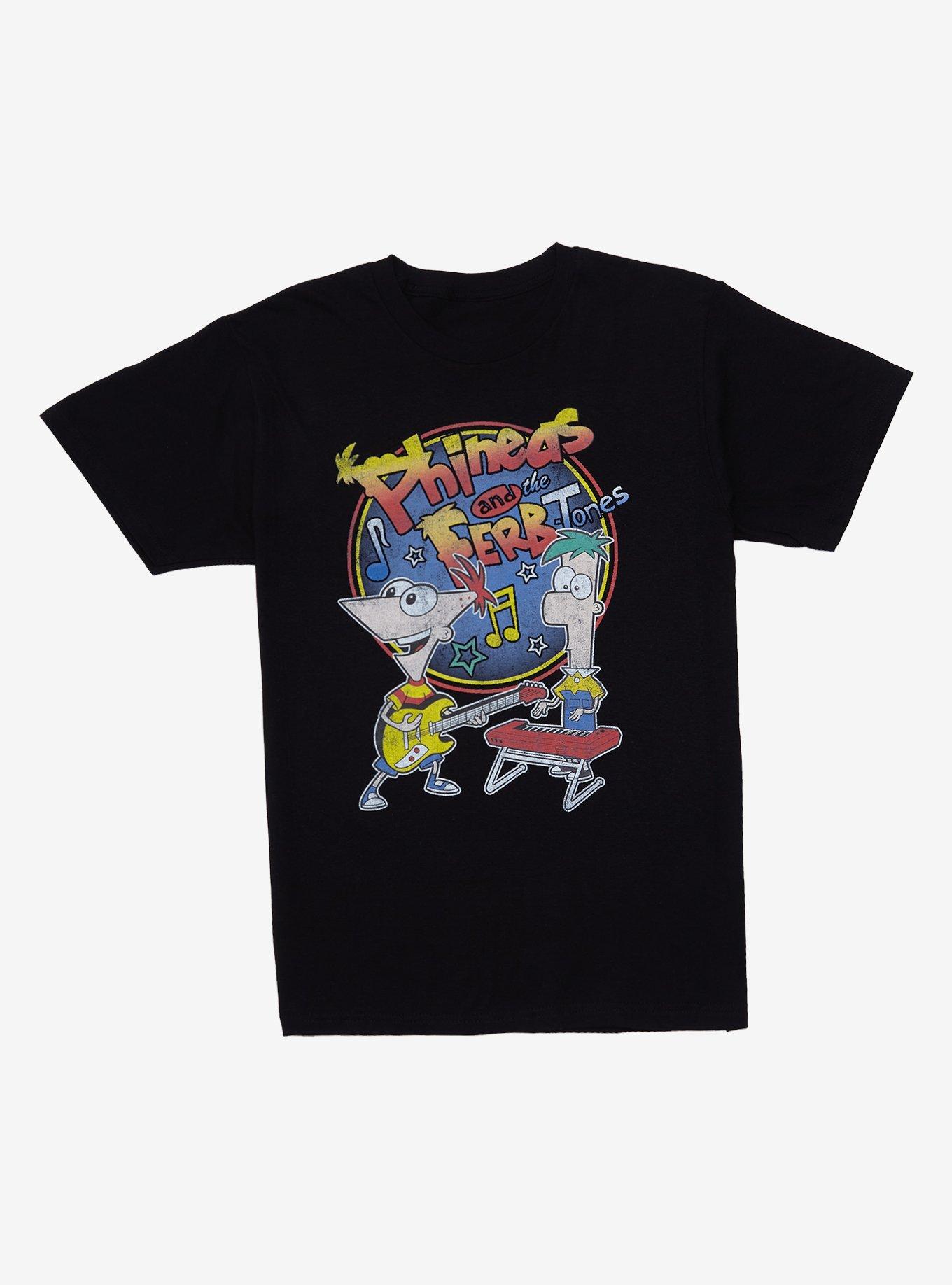 Disney Phineas and Ferb Phineas and the Ferb-Tones T-Shirt - BoxLunch Exclusive, BLACK, hi-res