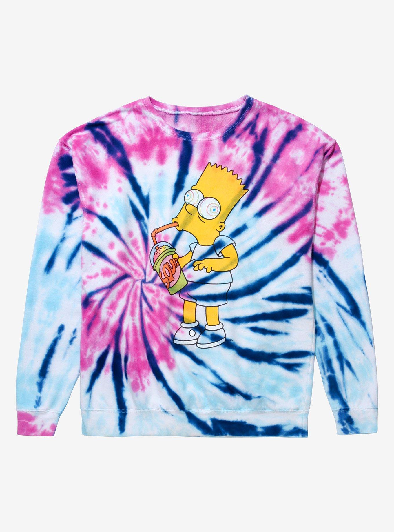 The Simpsons Bart Brain Freeze Tie-Dye Crewneck - BoxLunch Exclusive, TIE DYE, hi-res