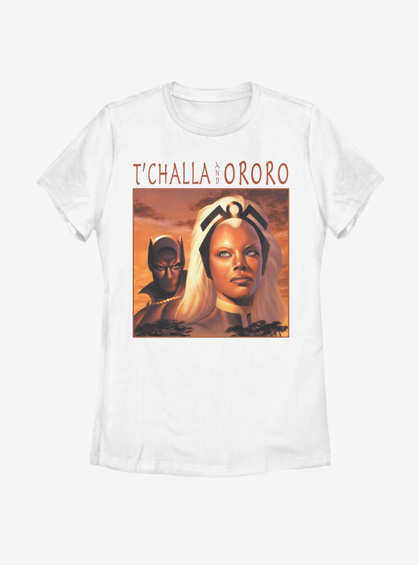 Marvel Black Panther T'Challa And Ororo Power Couple Womens T-Shirt, WHITE, hi-res