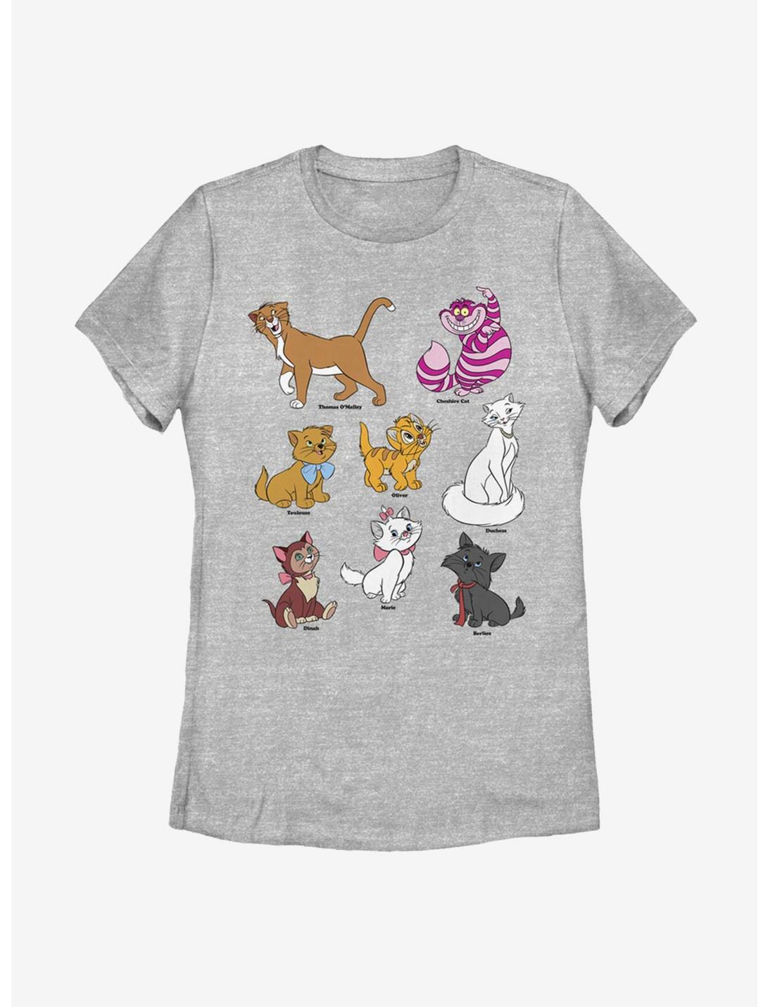 Disney Cats Grid Womens T-Shirt, ATH HTR, hi-res