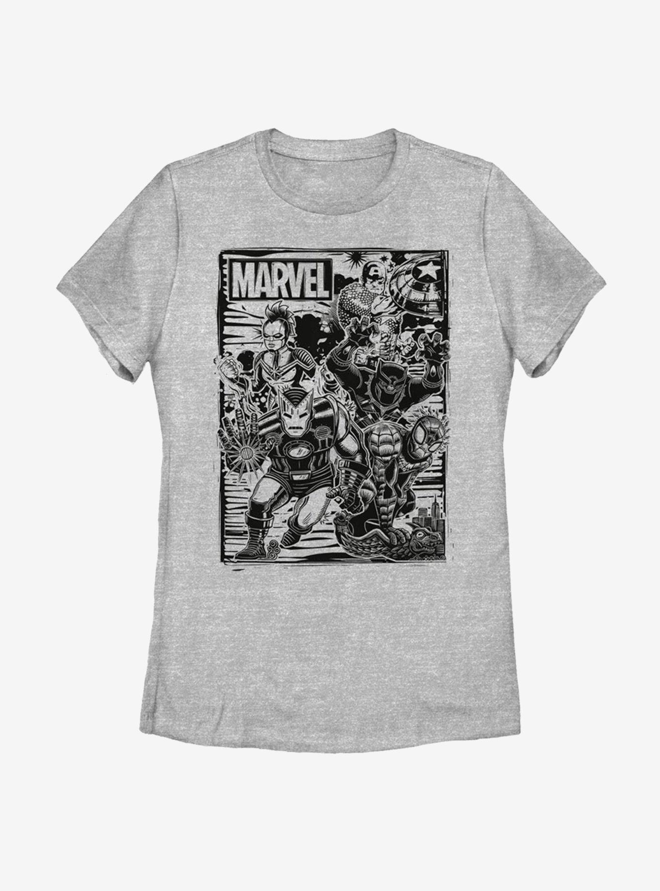 Marvel Avengers Group Fighters Womens T-Shirt, , hi-res