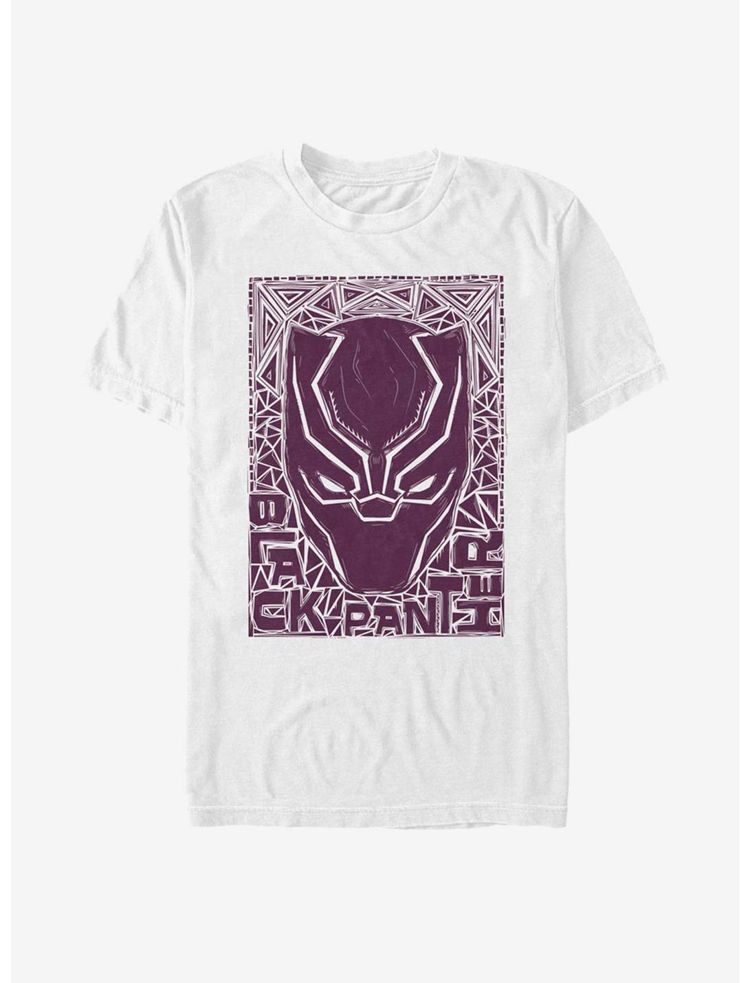 Marvel Black Panther Pattern Stencil T-Shirt, WHITE, hi-res