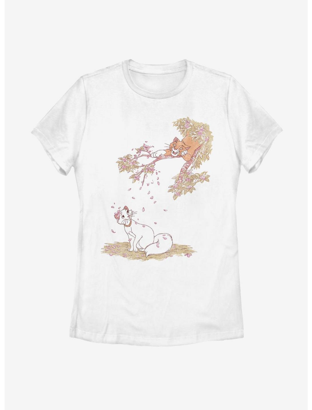 Disney The Aristocats Raining Petals Womens T-Shirt, WHITE, hi-res