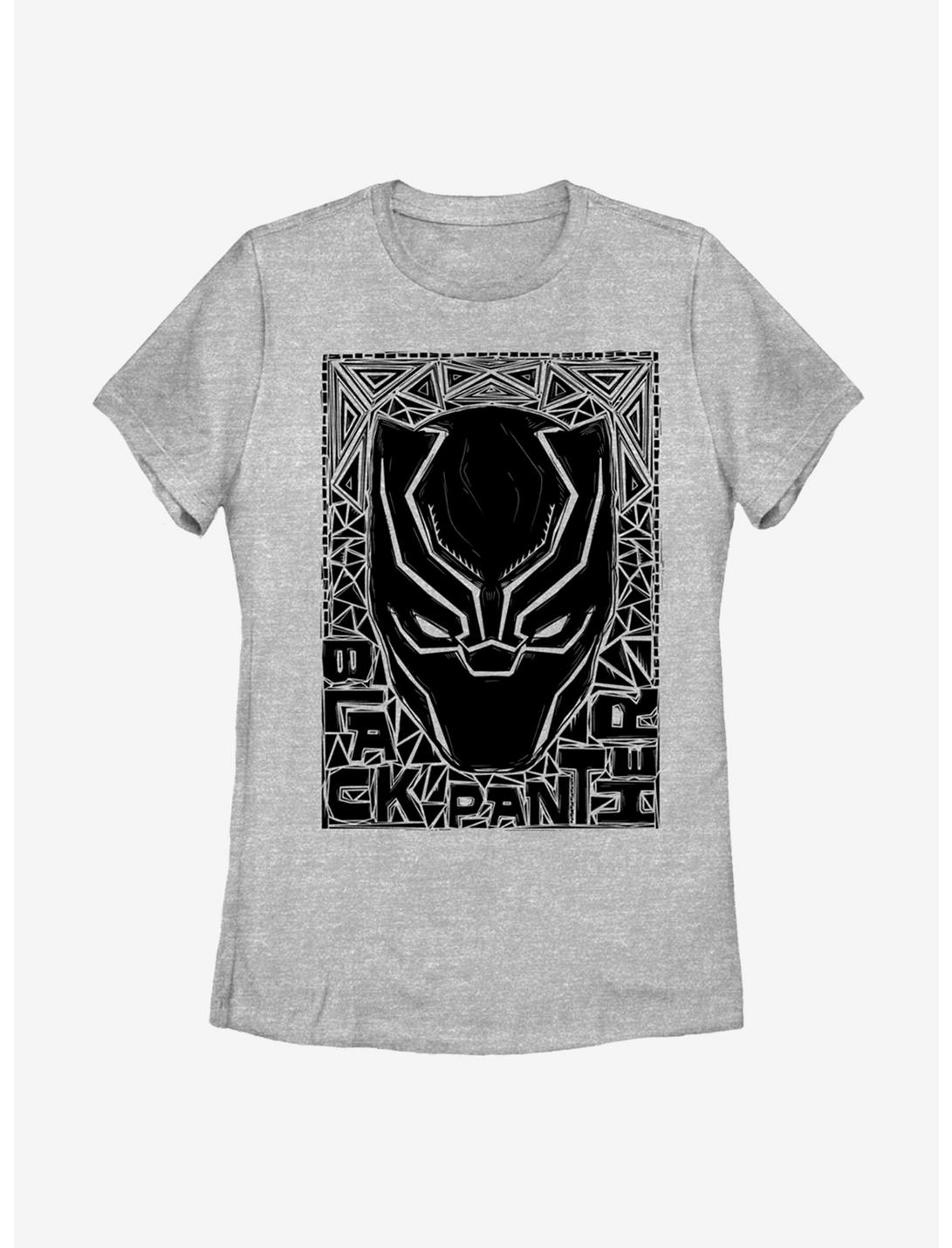 Marvel Black Panther Pattern Stencil Womens T-Shirt, ATH HTR, hi-res