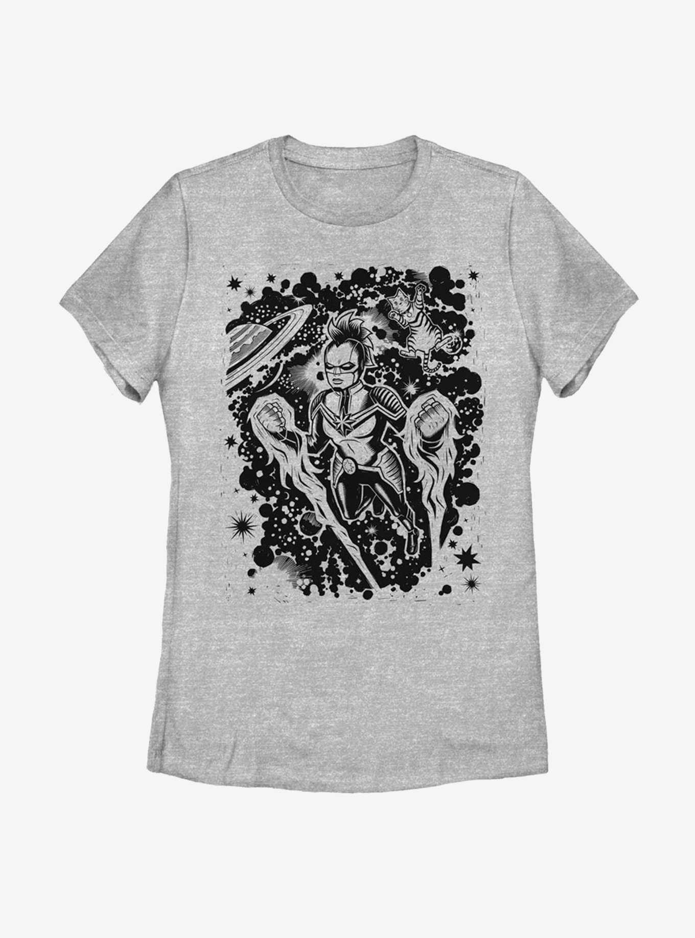 Marvel Captain Marvel Stencil Womens T-Shirt, , hi-res