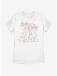 Disney Lady And The Tramp Lineart Womens T-Shirt, WHITE, hi-res