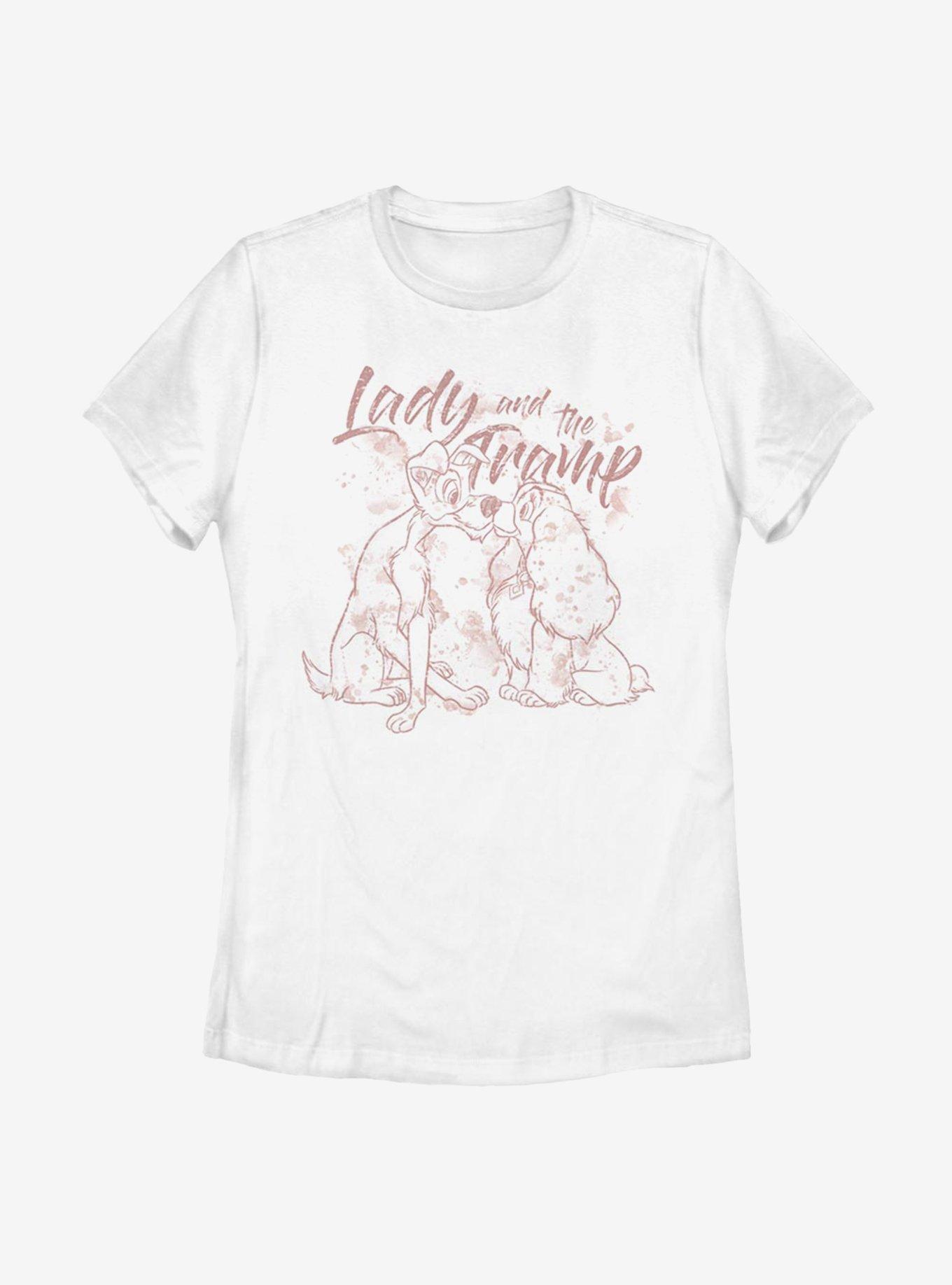 Disney Lady And The Tramp Lineart Womens T-Shirt, , hi-res