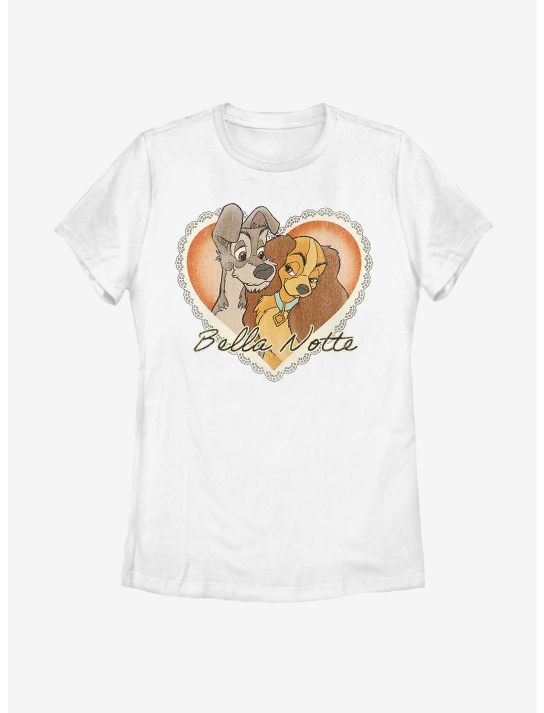 Disney Lady And The Tramp Vintage Valentine Womens T-Shirt, WHITE, hi-res
