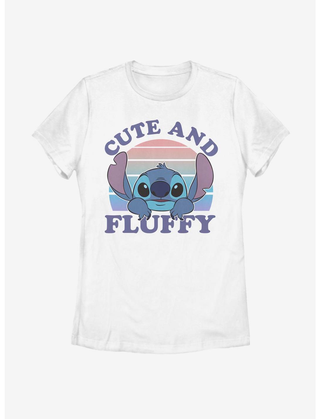 Disney Lilo And Stitch Cute And Fluffy Womens T-Shirt, WHITE, hi-res
