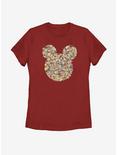 Disney Mickey Mouse Floral Mickey Head Womens T-Shirt, RED, hi-res