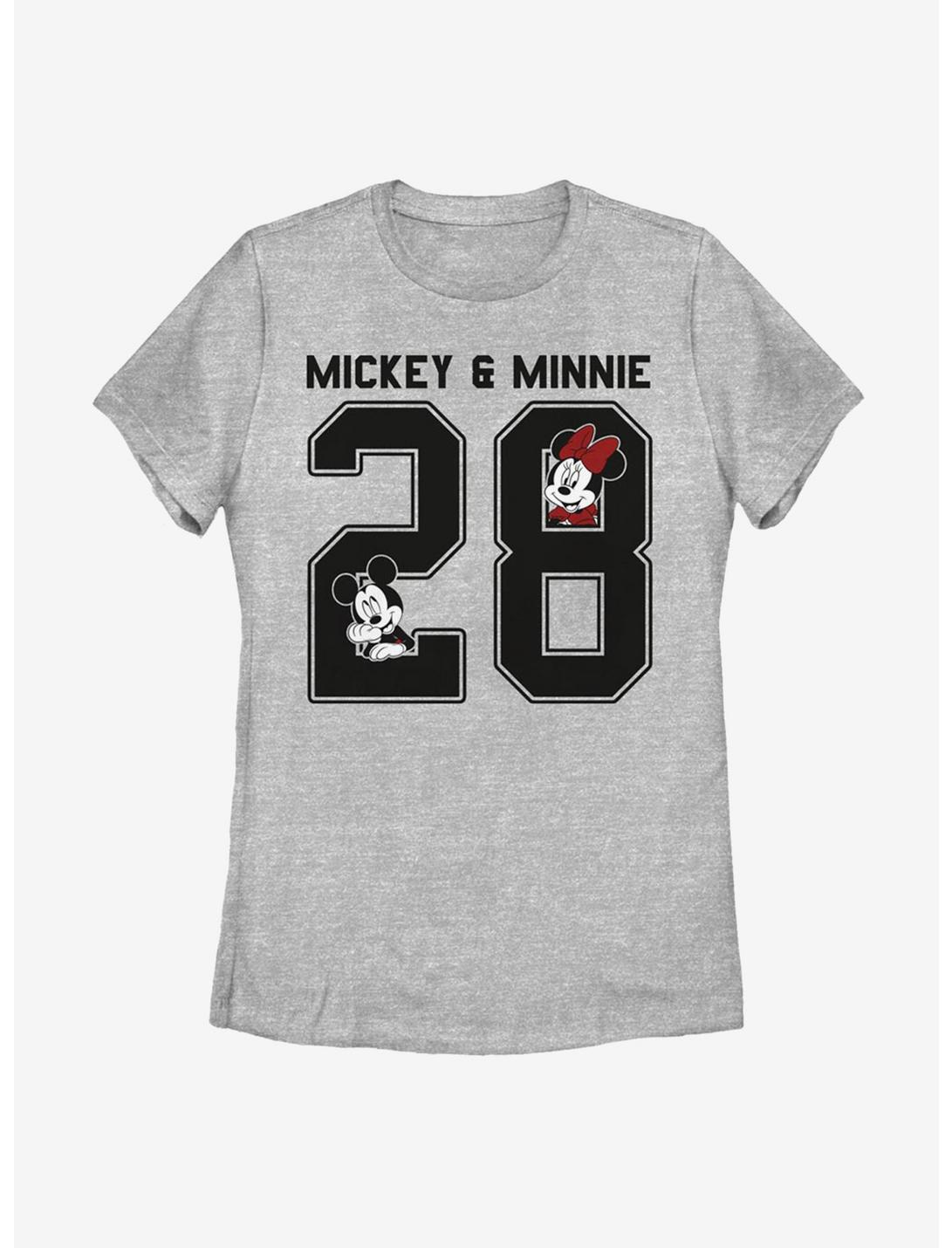 Disney Mickey Mouse Minnie Collegiate Womens T-Shirt, ATH HTR, hi-res