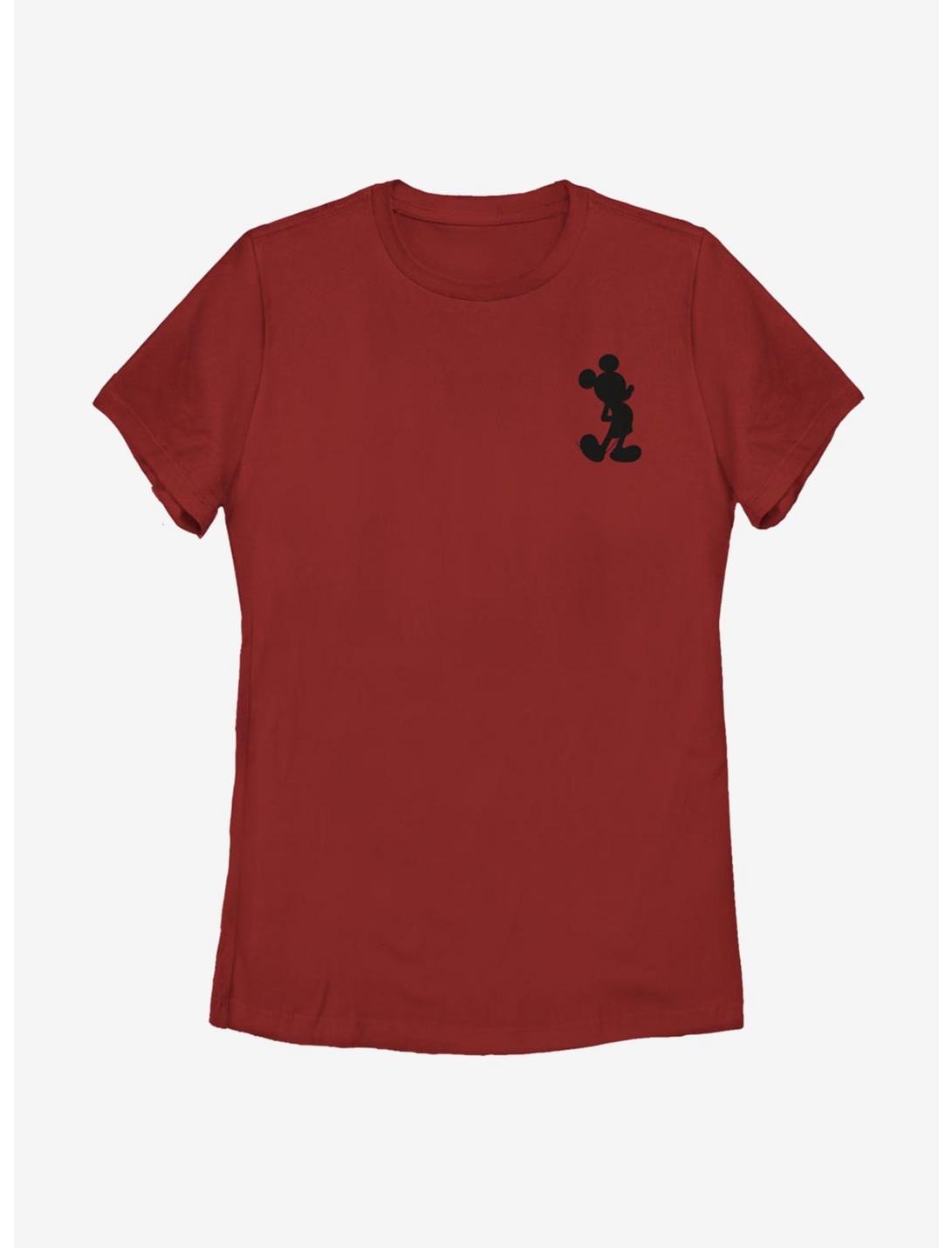 Disney Mickey Mouse Silhouette Womens T-Shirt, RED, hi-res