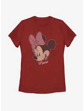 Disney Mickey Mouse Minnie Big Face Distressed Womens T-Shirt, , hi-res