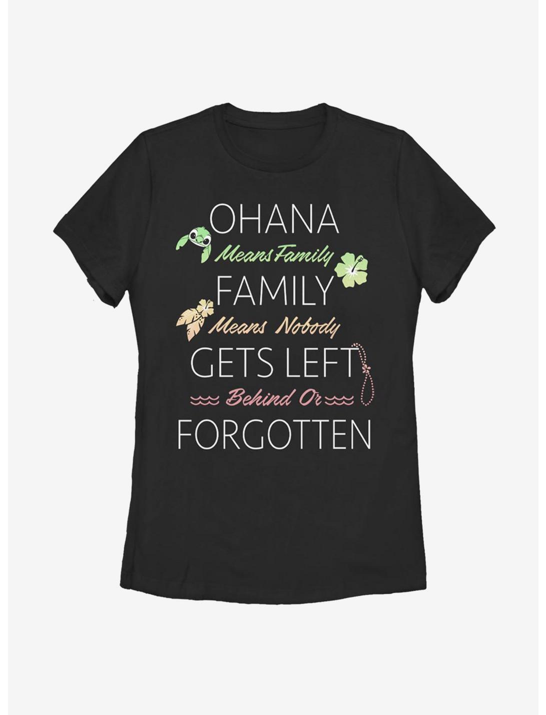 Disney Lilo And Stitch Ohana Means Family Womens T-Shirt, BLACK, hi-res