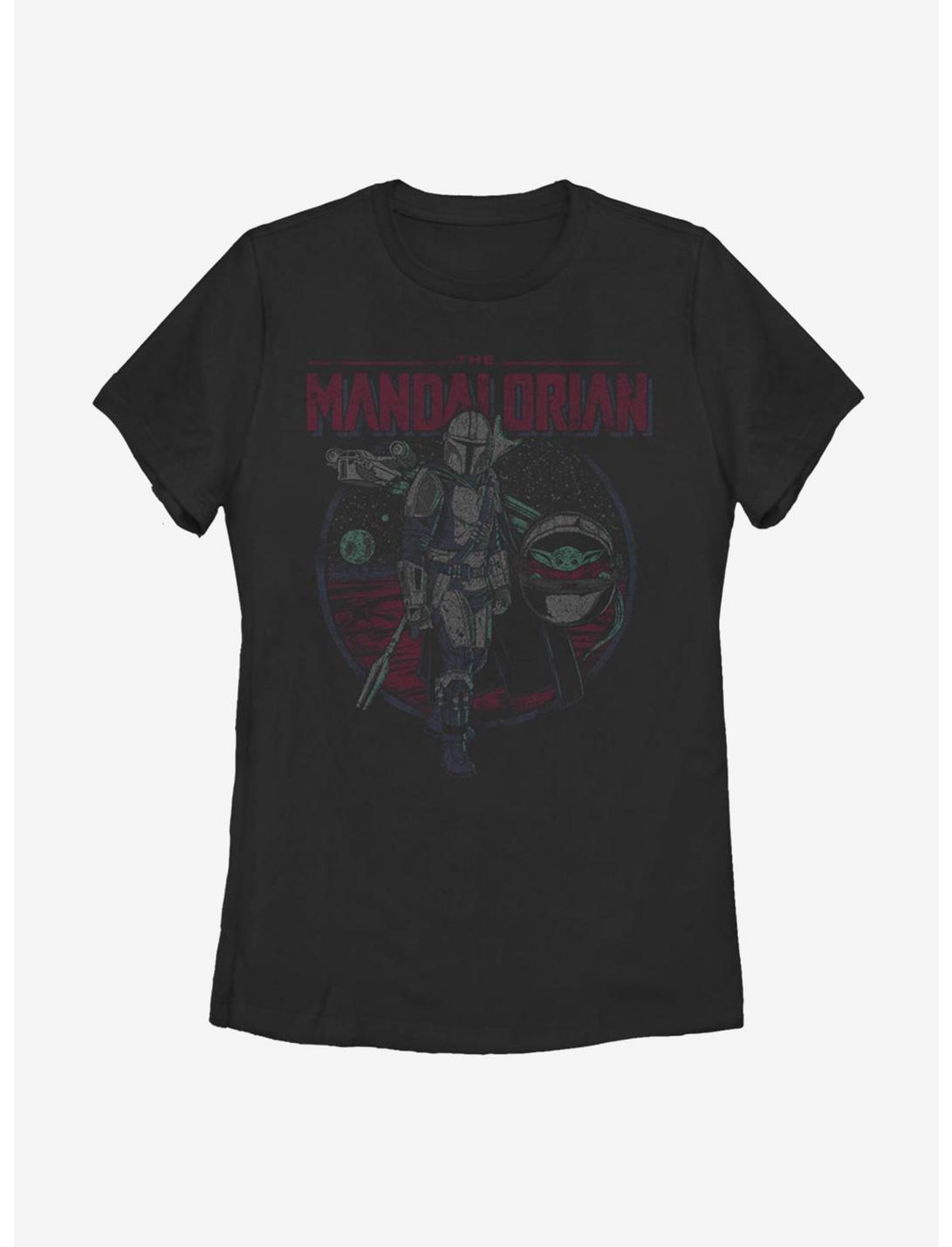 Star Wars The Mandalorian The Child Distressed Womens T-Shirt, BLACK, hi-res