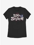 Disney Lilo And Stitch Stitch Classic Logo Womens T-Shirt, BLACK, hi-res