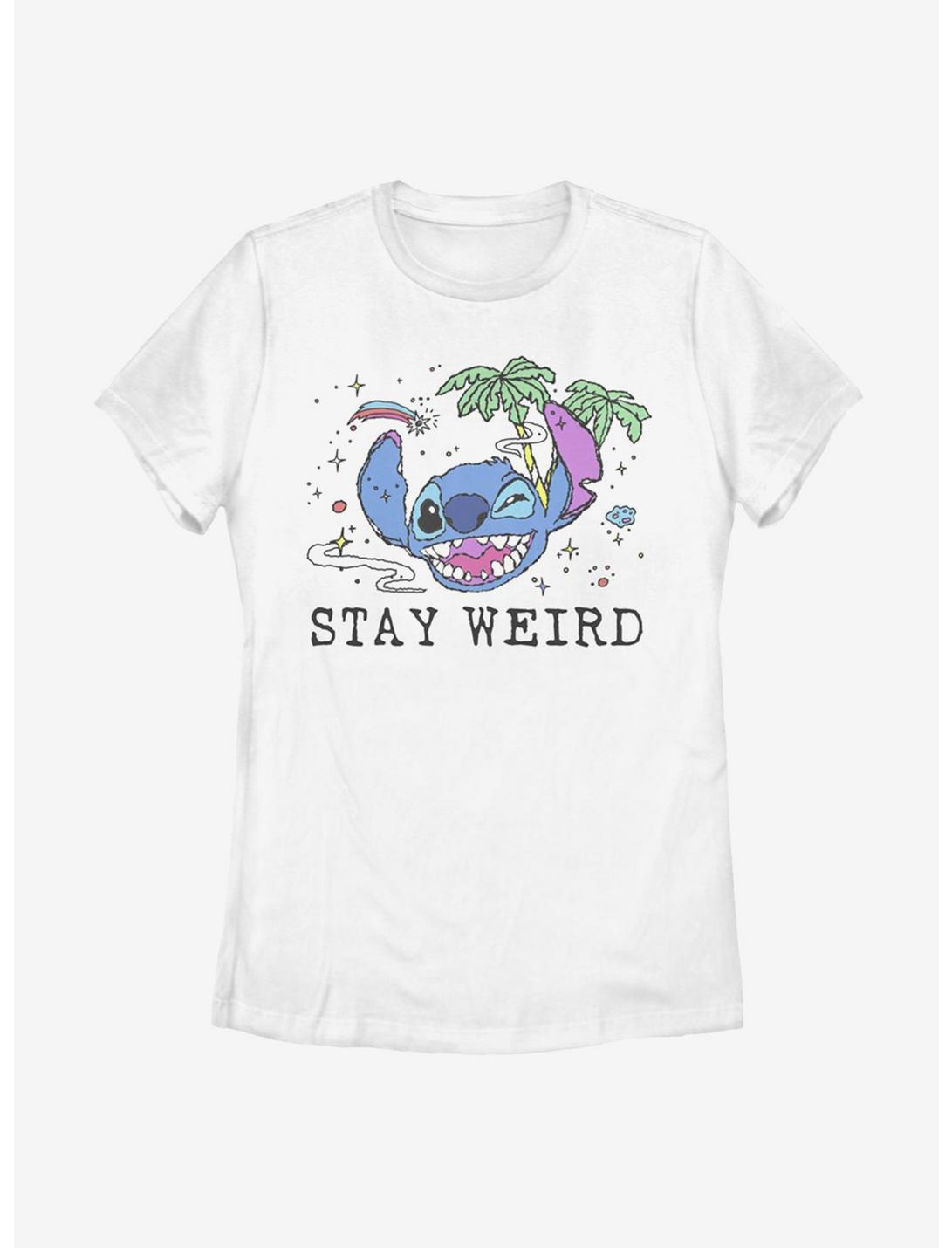 Disney Lilo And Stitch Stay Weird Womens T-Shirt, WHITE, hi-res