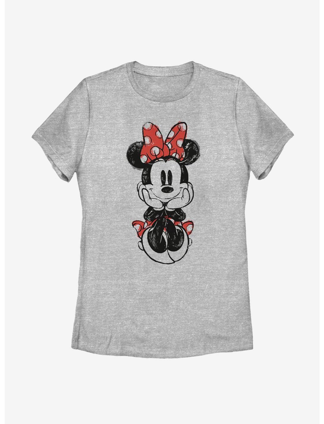 Disney Mickey Mouse Sitting Minnie Sketch Womens T-Shirt, ATH HTR, hi-res