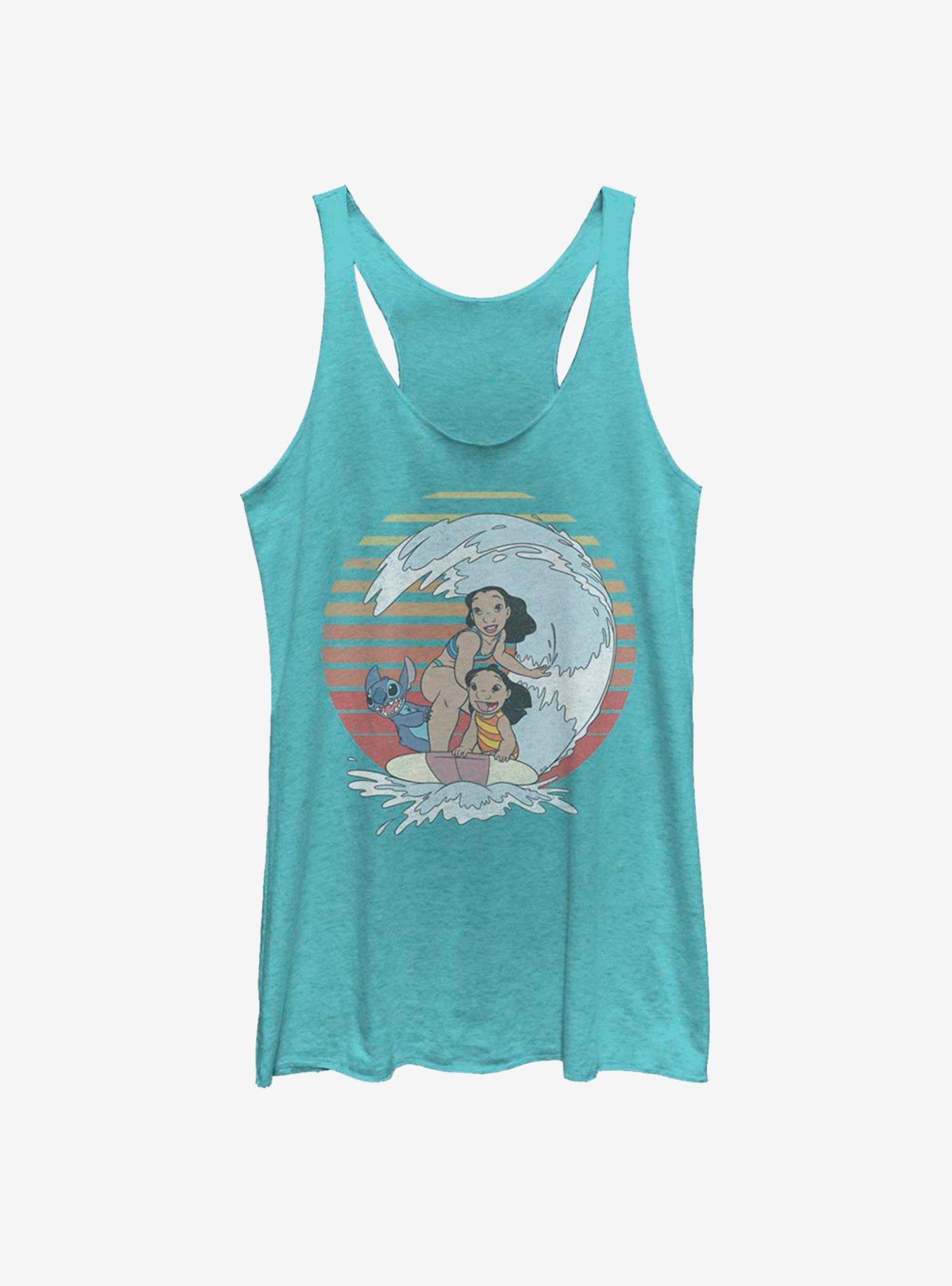 Disney Lilo And Stitch Retro Rainbow Womens Tank Top