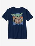 Star Wars The Mandalorian The Child And Sunset Youth T-Shirt, NAVY, hi-res