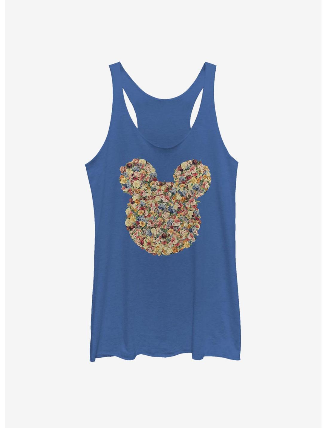 Disney Mickey Mouse Floral Mickey Head Womens Tank Top, ROY HTR, hi-res