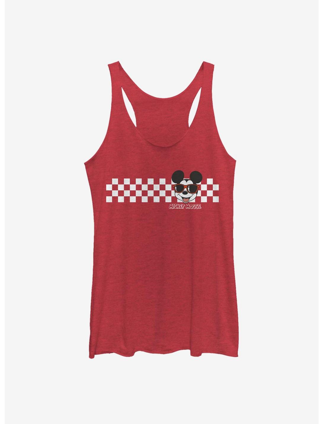 Disney Mickey Mouse Checkers Womens Tank Top, RED HTR, hi-res
