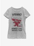 Disney Lilo And Stitch Badness Level Youth Girls T-Shirt, ATH HTR, hi-res